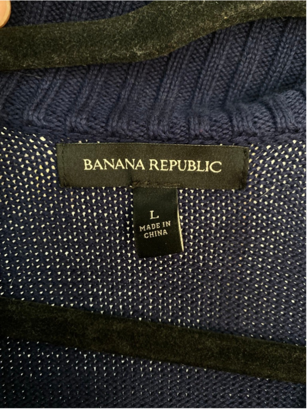 Banana Republic Navy Utility Jacket Knit Sleeve Old Money Parisian Quiet Luxury - Picture 7 of 9